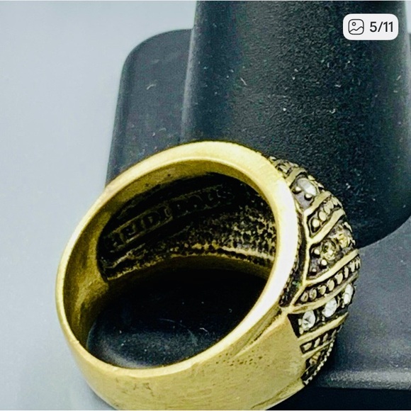 Heidi Daus Rhinestone Ring Size 7.75 Rhinestone Covered - Picture 5 of 11